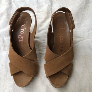 Pedro Garcia cork and suede heels